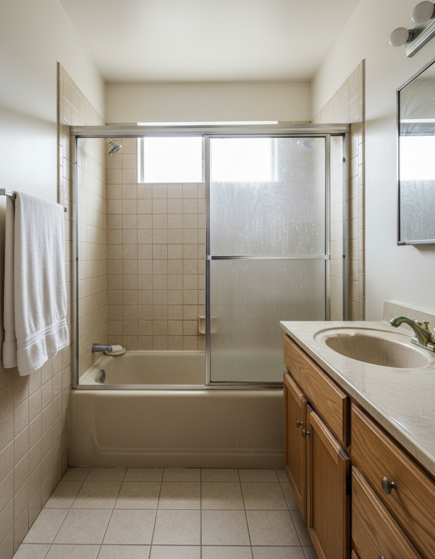 Walk-in shower before